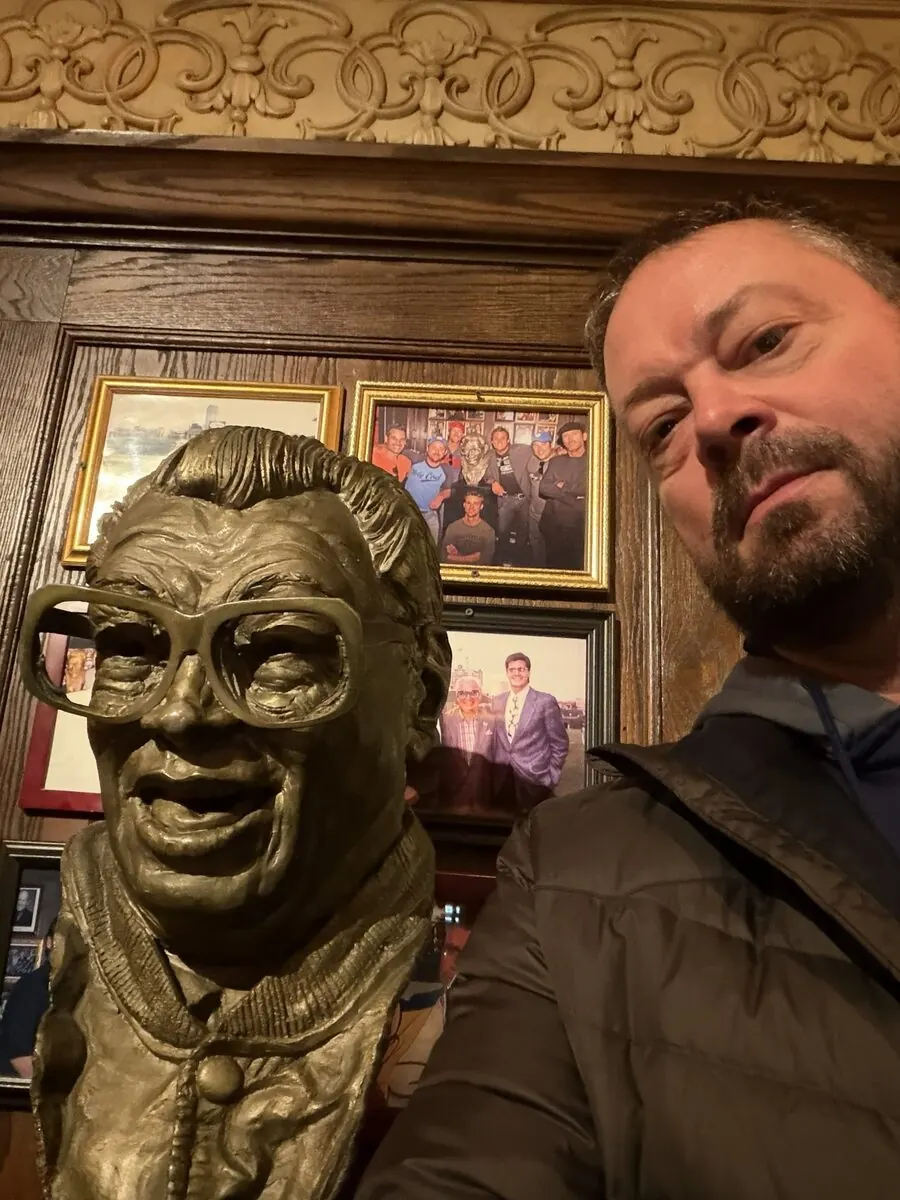 Dan with Harry Caray